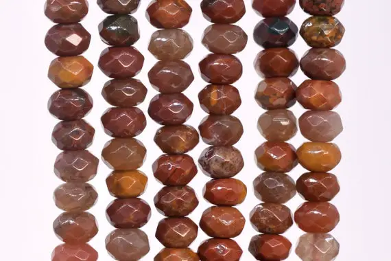 Genuine Natural Ocean Fossil Agate Gemstone Beads 6x4mm Multicolor Faceted Rondelle Aaa Quality Loose Beads (108923)