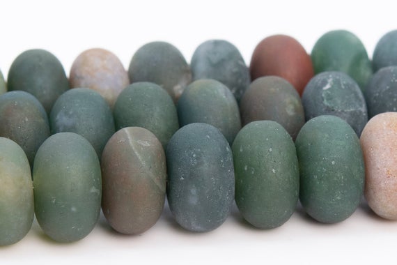 10x6mm Matte Multicolor Indian Agate Beads Grade Aaa Genuine Natural Gemstone Rondelle Loose Beads 15" / 7.5" Bulk Lot Options (110712)