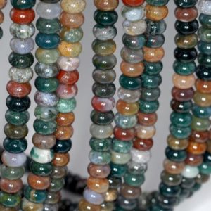 Shop Agate Rondelle Beads! 8x5mm Sanctuary Indian Agate Gemstone Grade AA Rondelle 8x5mm Loose Beads 7.5 inch Half Strand (90182972-778) | Natural genuine rondelle Agate beads for beading and jewelry making.  #jewelry #beads #beadedjewelry #diyjewelry #jewelrymaking #beadstore #beading #affiliate #ad