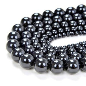 Shop Black Agate Beads! 4mm Noir Black Onyx Gemstone Grade AAA Black Round Loose Beads 15.5 inch Full Strand (90114673-247) | Natural genuine beads Agate beads for beading and jewelry making.  #jewelry #beads #beadedjewelry #diyjewelry #jewelrymaking #beadstore #beading #affiliate #ad
