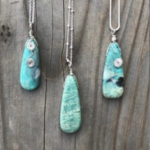 Amazonite; Amazonite Pendant; Amazonite Necklace; Green Amazonite; Sterling Silver | Natural genuine Amazonite pendants. Buy crystal jewelry, handmade handcrafted artisan jewelry for women.  Unique handmade gift ideas. #jewelry #beadedpendants #beadedjewelry #gift #shopping #handmadejewelry #fashion #style #product #pendants #affiliate #ad