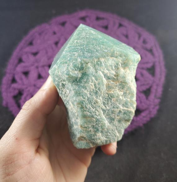 Amazonite Top Polished Crystal Point Stones Crystals Large Natural Blue Green Unique Display Self Standing