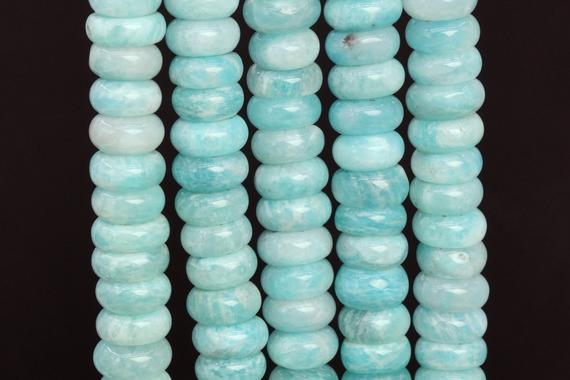 Genuine Natural Amazonite Gemstone Beads 11x4mm Blue Green Rondelle Aa Quality Loose Beads (107900)
