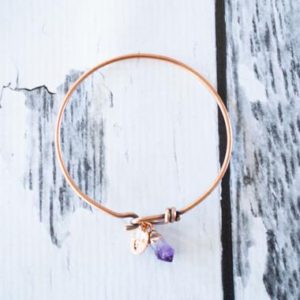 Amethyst crystal bracelet | Amethyst crystal bangle | Raw crystal bracelet | Bangle bracelet | Copper crystal bracelet | Natural genuine Amethyst bracelets. Buy crystal jewelry, handmade handcrafted artisan jewelry for women.  Unique handmade gift ideas. #jewelry #beadedbracelets #beadedjewelry #gift #shopping #handmadejewelry #fashion #style #product #bracelets #affiliate #ad