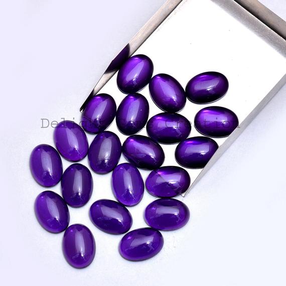13x18mm Amethyst Smooth Oval Cabochons, Purple Amethyst Cabs, Gemstone Cabochons, Loose Gemstone Amethyst Calibrated Cabs