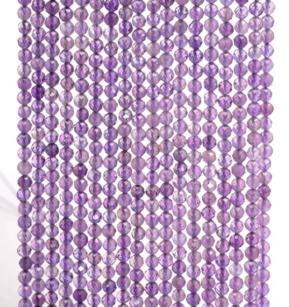 3mm Royal Amethyst Gemstone Grade Aa Light Purple Micro Faceted Round Loose Beads 15.5 Inch Full Strand (90143441-107-3g)
