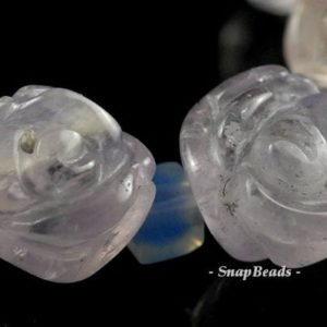 12x8mm Amethyst Gemstone Purple Carved Rose Flower 12x8mm Loose Beads 5 Beads (90190000-92) | Natural genuine other-shape Gemstone beads for beading and jewelry making.  #jewelry #beads #beadedjewelry #diyjewelry #jewelrymaking #beadstore #beading #affiliate #ad
