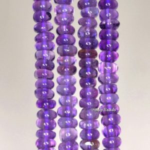 Shop Amethyst Rondelle Beads! 5x3mm Amethyst Gemstone Rondelle Loose Beads 7.5 inch Half Strand (90191271-B19-533) | Natural genuine rondelle Amethyst beads for beading and jewelry making.  #jewelry #beads #beadedjewelry #diyjewelry #jewelrymaking #beadstore #beading #affiliate #ad