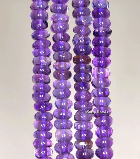 5x3mm Amethyst Gemstone Rondelle Loose Beads 7.5 Inch Half Strand (90191271-b19-533)