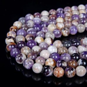 Shop Amethyst Beads! Chevron Amethyst Purple Brown Gemstone Round 4MM 6MM 8MM Loose Beads (D10) | Natural genuine beads Amethyst beads for beading and jewelry making.  #jewelry #beads #beadedjewelry #diyjewelry #jewelrymaking #beadstore #beading #affiliate #ad