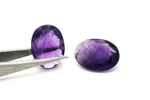 Oval Amethyst Gemstone,loose Stones,faceted Gemstones,oval Gemstones,jewelry Supplies,gemstone Wholesale,wholesale Stones - 1 Stone