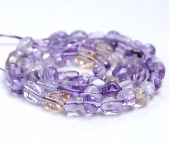 6-8mm  Ametrine Gemstone Pebble Nugget Granule Loose Beads 15.5 Inch Full Strand (80001950-a32)