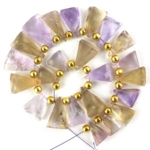Shop Ametrine Bead Shapes! Halloween Sale, aaa Quality Natural Ametrine Rough, ametrine Rough Gemstone For Jewelry, briolette Beads, rough, ametrine, 11×14-15x22mm, wholesale | Natural genuine other-shape Ametrine beads for beading and jewelry making.  #jewelry #beads #beadedjewelry #diyjewelry #jewelrymaking #beadstore #beading #affiliate #ad