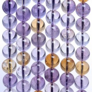 Shop Ametrine Round Beads! 12MM Sassy Ametrine Gemstone Grade AAA Purple Yellow Round  Loose Beads 15.5 inch Full Strand (80002982-442) | Natural genuine round Ametrine beads for beading and jewelry making.  #jewelry #beads #beadedjewelry #diyjewelry #jewelrymaking #beadstore #beading #affiliate #ad
