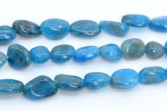 7-9mm Blue Apatite Beads Pebble Nugget Grade Aa Genuine Natural Gemstone Beads 15.5"/7.5" Bulk Lot Options (108445)