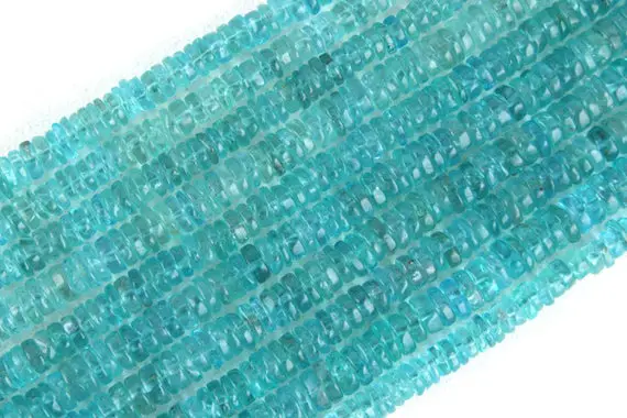 Best Quality 13" Long  Apatite Tire Beads,micro Smooth Beads,4-7 Mm Beads,apatite Gemstone,birthstone,smooth Tire Shape,wholesale Price