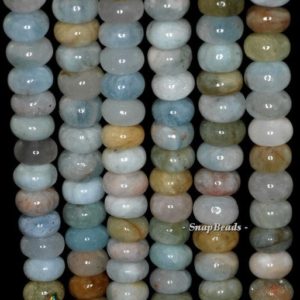 10x7mm Beryl Aquamarine Gemstone Blue Rondelle 10x7mm-9x5mm Loose Beads 16 inch Full Strand (90146332-275) | Natural genuine rondelle Aquamarine beads for beading and jewelry making.  #jewelry #beads #beadedjewelry #diyjewelry #jewelrymaking #beadstore #beading #affiliate #ad