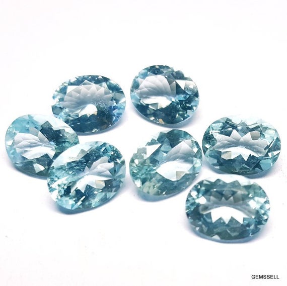 1 Piece 5x7mm Aquamarine Faceted Oval Shape Aaa Quality Gemstone, Aquamarine Oval Faceted Loose Gemstone, Aquamarine Faceted Loose Gemstone