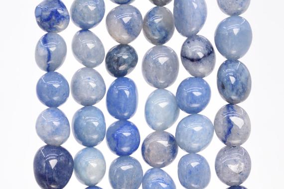 Aventurine Gemstone Beads 8-10mm Blue Pebble Nugget Aaa Quality Loose Beads (108048)