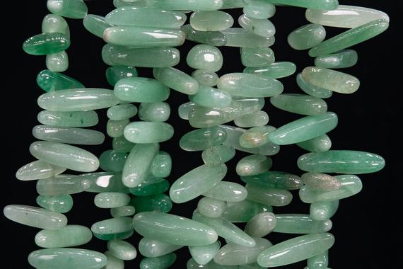 Genuine Natural Aventurine Gemstone Beads 12-24x3-5mm Parsley Bunch Green Stick Pebble Chip Aaa Quality Loose Beads (111239)