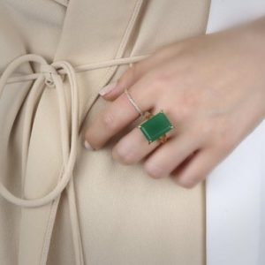 Shop Aventurine Jewelry! Vertical Aventurine Ring · Gold Rectangular Ring · Handmade Gemstone Ring · 14k Emerald Cut Ring ·14k Gold Ring · Mom Ring · Gifts For Mom | Natural genuine Aventurine jewelry. Buy crystal jewelry, handmade handcrafted artisan jewelry for women.  Unique handmade gift ideas. #jewelry #beadedjewelry #beadedjewelry #gift #shopping #handmadejewelry #fashion #style #product #jewelry #affiliate #ad