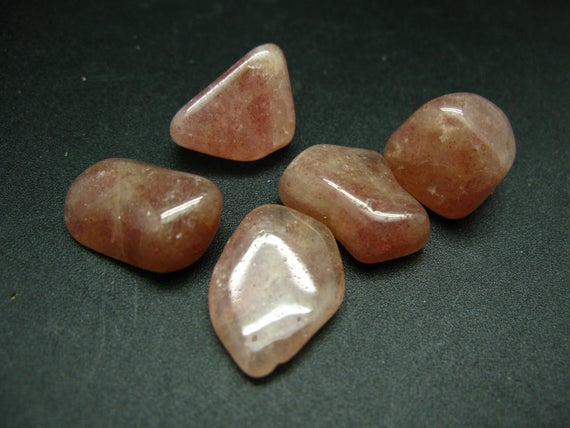 Lot Of 5 Natural Red Aventurine Tumbled Stones  From Brazil