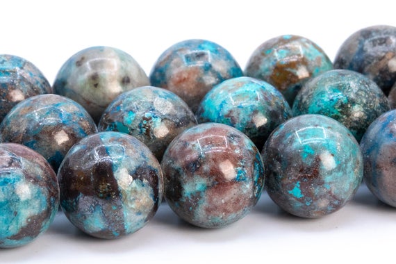 10mm Multicolor Azurite Malachite Quartz Beads Grade A Genuine Natural Gemstone Full Strand Round Loose Beads 16" (116211-1850)