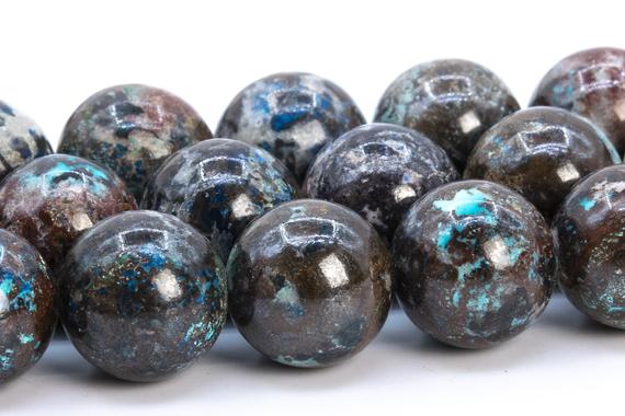 10mm Multicolor Azurite Malachite Quartz Beads Genuine Natural Gemstone Full Strand Round Loose Beads 16" (116219-1851)