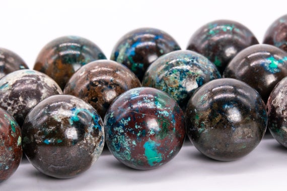 11-12mm Multicolor Azurite Malachite Quartz Beads Grade Ab Genuine Natural Gemstone Full Strand Round Loose Beads 16" (116235-1854)