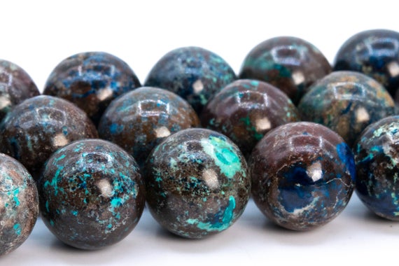 11-12mm Multicolor Azurite Malachite Quartz Beads Grade A Genuine Natural Gemstone Full Strand Round Loose Beads 16" (116234-1853)