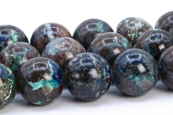11-12mm Multicolor Azurite Malachite Quartz Beads Genuine Natural Gemstone Full Strand Round Loose Beads 16" (116231-1853)