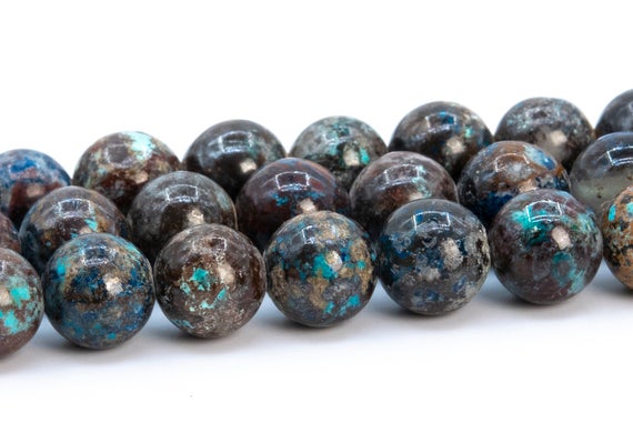 5-6mm Multicolor Azurite Malachite Quartz Beads Genuine Natural Gemstone Round Loose Beads 16" / 8" Bulk Lot Options (116137)