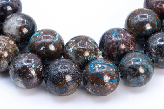 Genuine Natural Azurite Malachite Quartz Gemstone Beads 8mm Multicolor Round Loose Beads (116165)