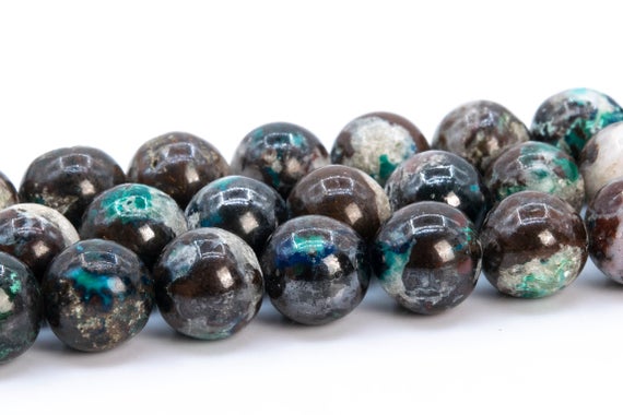 6-7mm Multicolor Azurite Malachite Quartz Beads Genuine Natural Gemstone Round Loose Beads 16" / 8" (116151)