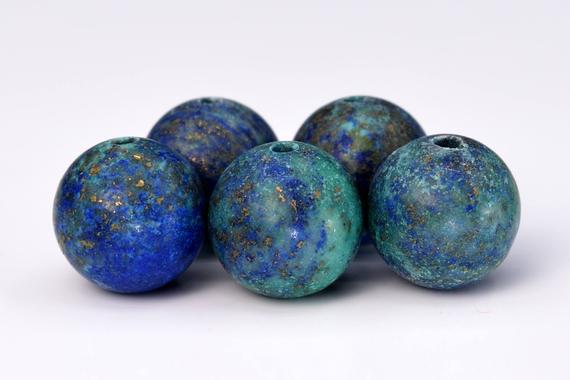 Azurite Gemstone Beads 6mm Matte Green & Blue Round Aaa Quality Loose Beads (101260)