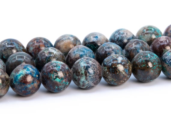 7-8mm Multicolor Azurite Malachite Quartz Beads Grade A Genuine Natural Gemstone Full Strand Round Loose Beads 15.5" (116157-1828)