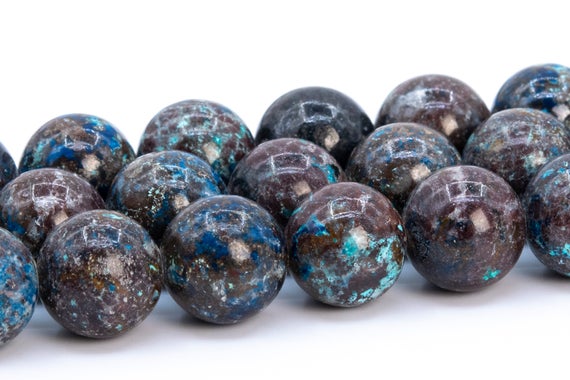 9-10mm Multicolor Azurite Malachite Quartz Beads Grade A Genuine Natural Gemstone Full Strand Round Loose Beads 16" (116197-1847)