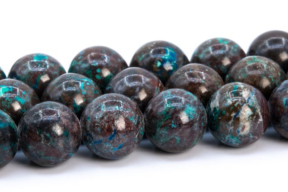 9-10mm Multicolor Azurite Malachite Quartz Beads Grade A Genuine Natural Gemstone Full Strand Round Loose Beads 15.5" (116192-1841)