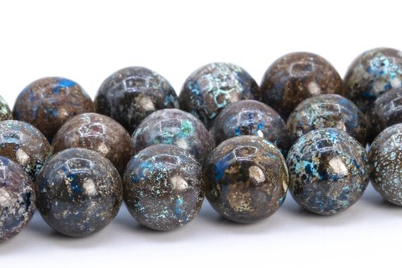 9-10mm Multicolor Azurite Malachite Quartz Beads Genuine Natural Gemstone Full Strand Round Loose Beads 15.5" (116199-1847)