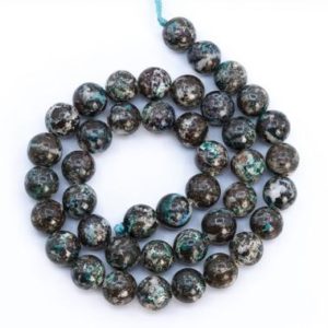 Shop Azurite Round Beads! ONLY ONE 9-10MM Multicolor Azurite Malachite Quartz Beads Genuine Natural Gemstone Full Strand Round Loose Beads 16" (116191-1839) | Natural genuine round Azurite beads for beading and jewelry making.  #jewelry #beads #beadedjewelry #diyjewelry #jewelrymaking #beadstore #beading #affiliate #ad