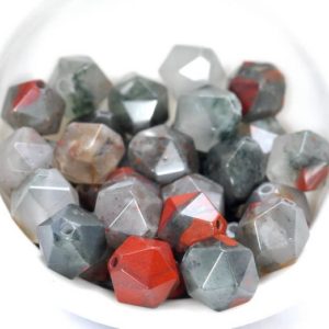 Shop Bloodstone Faceted Beads! 10MM African Blood Stone Beads Star Cut Faceted Grade AAA Genuine Natural Gemstone Loose Beads 14.5" LOT 1,3,5,10 and 50 (80005154-M16) | Natural genuine faceted Bloodstone beads for beading and jewelry making.  #jewelry #beads #beadedjewelry #diyjewelry #jewelrymaking #beadstore #beading #affiliate #ad