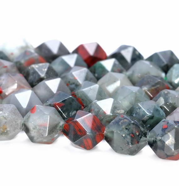 6mm African Blood Stone Beads Star Cut Faceted Grade Aaa Genuine Natural Gemstone Loose Beads 14.5" Bulk Lot 1,3,5,10 And 50 (80005152-m16)
