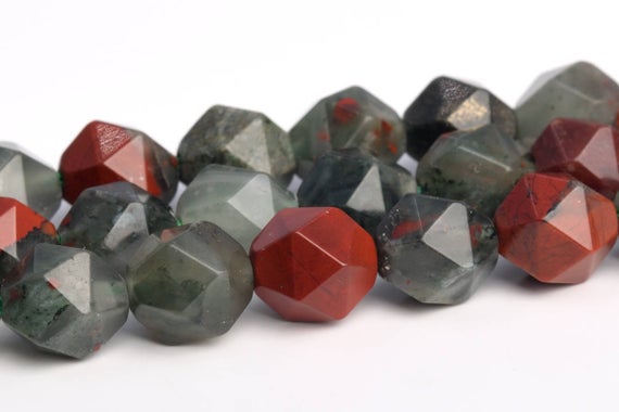 Blood Stone Beads Star Cut Faceted Grade Aaa Genuine Natural Gemstone Loose Beads 8mm 10mm Bulk Lot Options