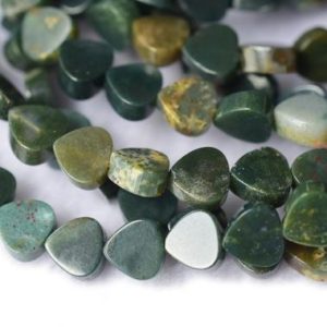 Shop Bloodstone Bead Shapes! 15.5" 6mm Natural Indian bloodstone heart beads, green bloodstone heart beads YGLF | Natural genuine other-shape Bloodstone beads for beading and jewelry making.  #jewelry #beads #beadedjewelry #diyjewelry #jewelrymaking #beadstore #beading #affiliate #ad
