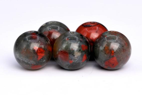Genuine Natural Blood Stone Gemstone Beads 4mm Gray And Red Round Aaa Quality Loose Beads (102375)