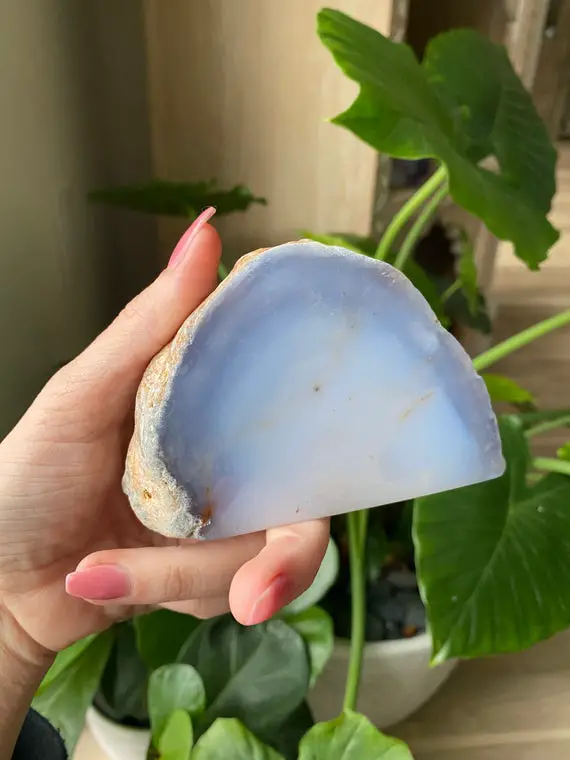 Blue Chalcedony Standing Slab, Blue Chalcedony