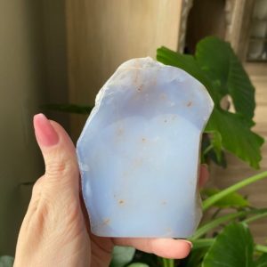 Shop Blue Chalcedony Shapes! Blue chalcedony standing slab, blue chalcedony | Natural genuine stones & crystals in various shapes & sizes. Buy raw cut, tumbled, or polished gemstones for making jewelry or crystal healing energy vibration raising reiki stones. #crystals #gemstones #crystalhealing #crystalsandgemstones #energyhealing #affiliate #ad