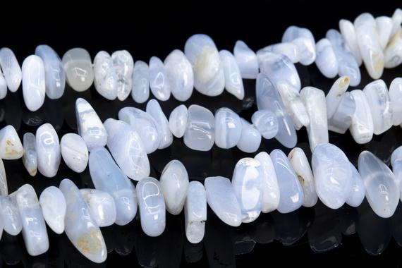 12-24x3-5mm Blue Lace Agate Beads Stick Pebble Chip Genuine Natural Grade Aa Gemstone Loose Beads 16"/8" Bulk Lot Options (112822)