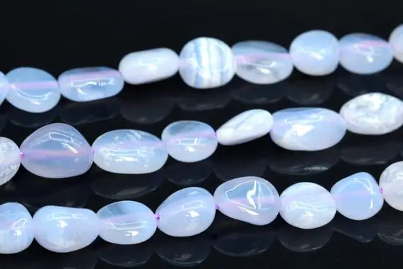 7-9mm Blue Lace Agate Beads Pebble Nugget Grade Aa Genuine Natural Gemstone Beads 15.5"/7.5" Bulk Lot Options (108453)