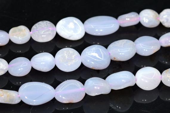 8-10mm Purple Blue Lace Agate Beads Pebble Nugget Grade A Genuine Natural Gemstone Loose Beads 15.5" /7.5"bulk Lot Options (108554)